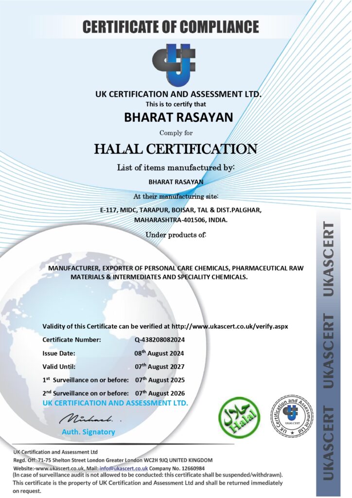 Halal Certificate1 BRAS Chemicals - Bharat Rasayan Advanced Specialty Chemicals